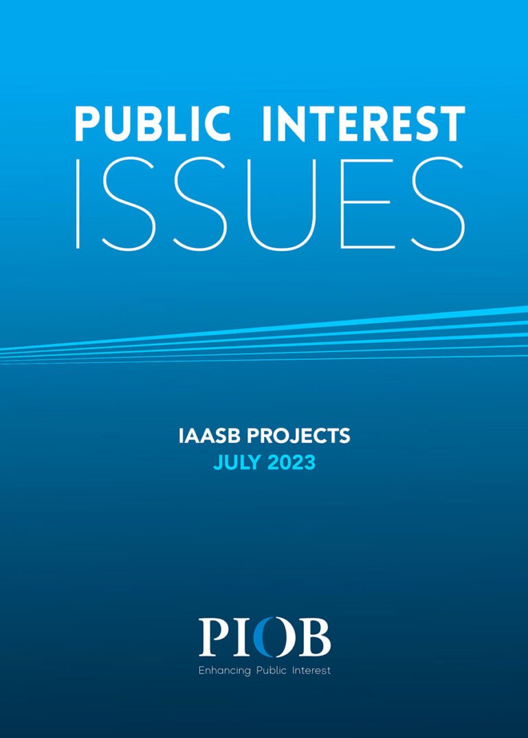 PIOB PI Issues on IAASB projects July 2023